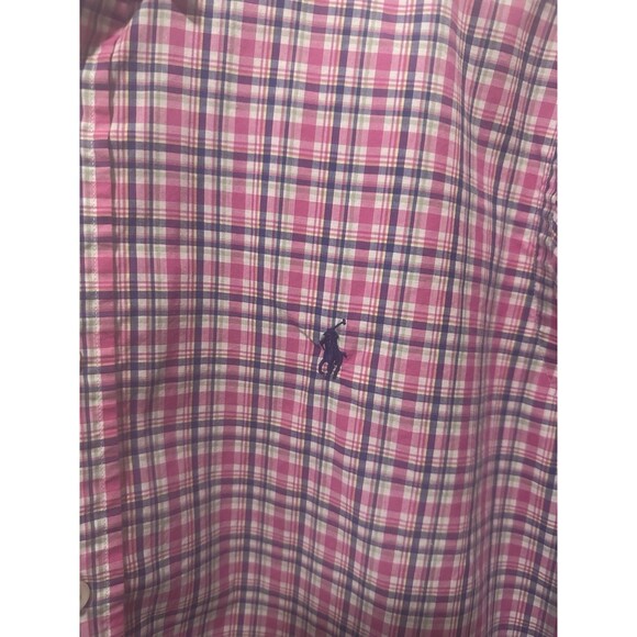 Men’s Ralph Lauren Blue Green Pink Plaid Long Sleeve Button Up Shirt Sz L Large - Picture 2 of 5